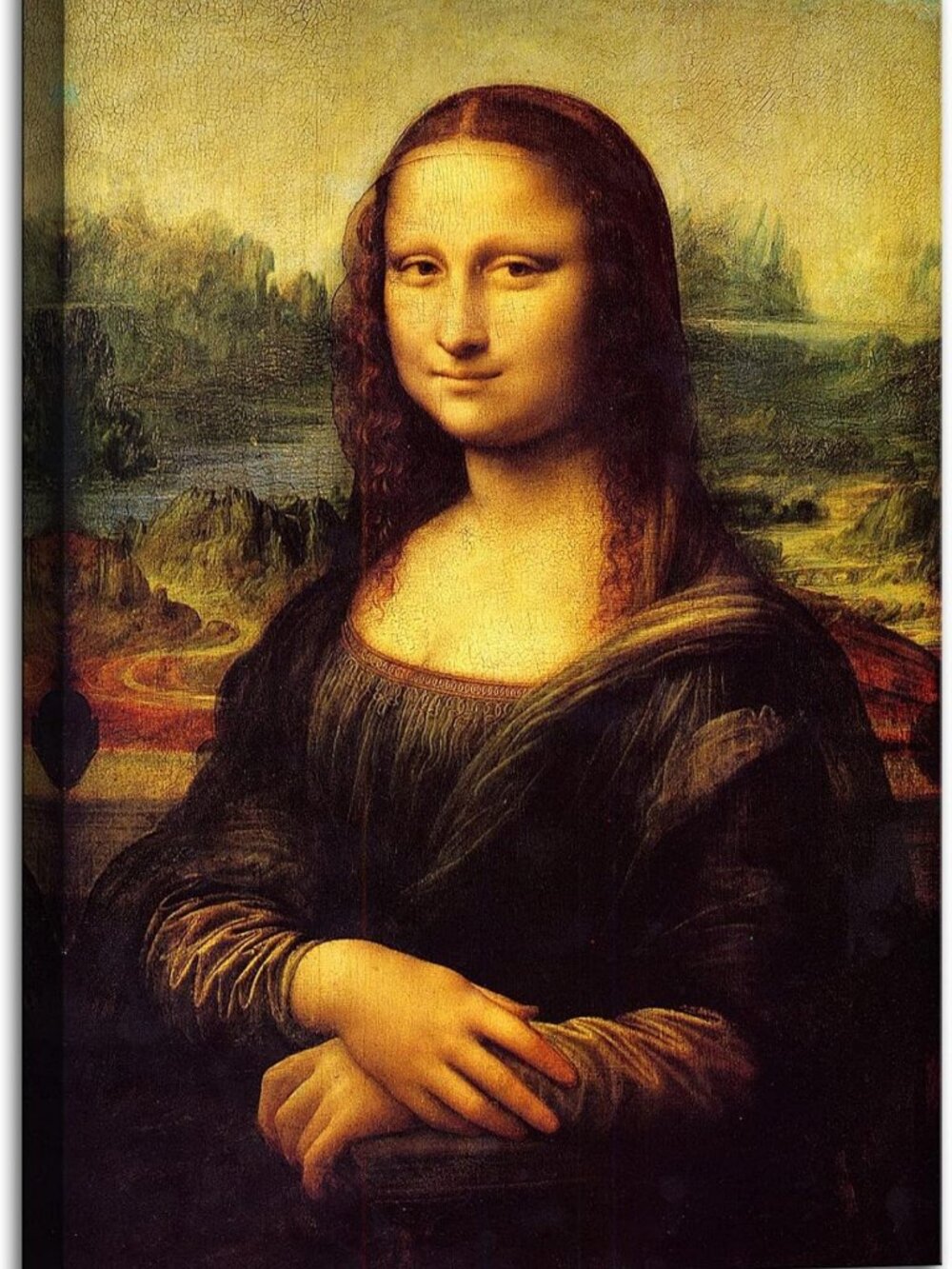 Classic Mona Lisa Canvas Wall Art Print, 24"x36", Timeless Home Decor for Living